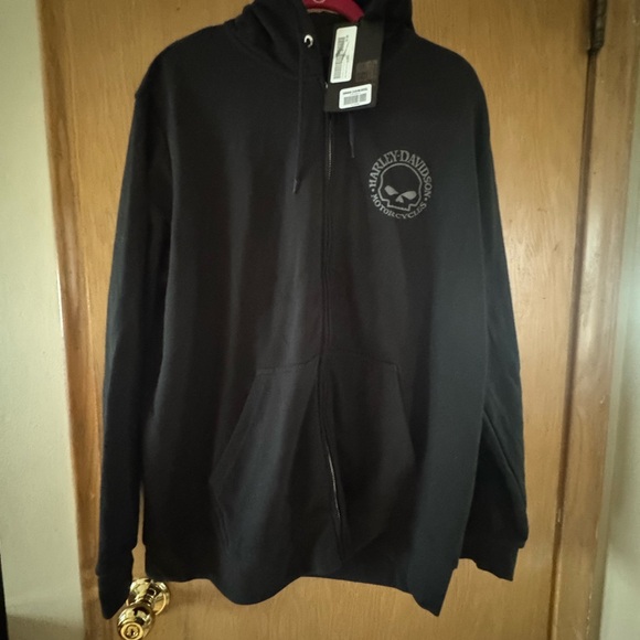 Harley-Davidson Black Zip-Up Men's Hoodie - Picture 1 of 3